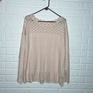 Light Pink Open Knit Sweater